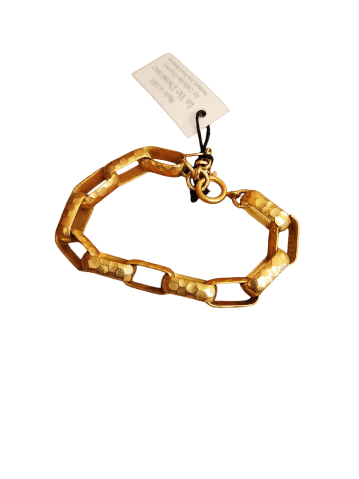 Gold Rectangle Link Bracelet - Lomie's