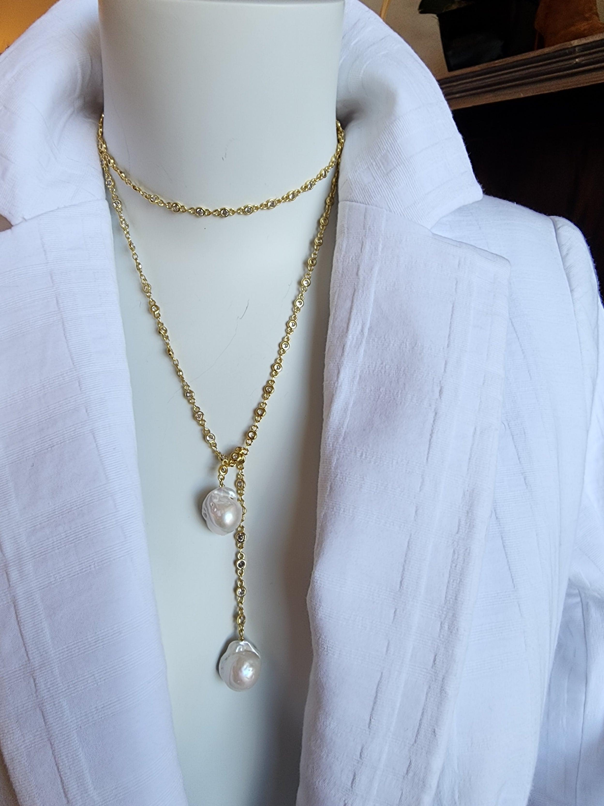 Pearl Bolo Necklace - Lomie's