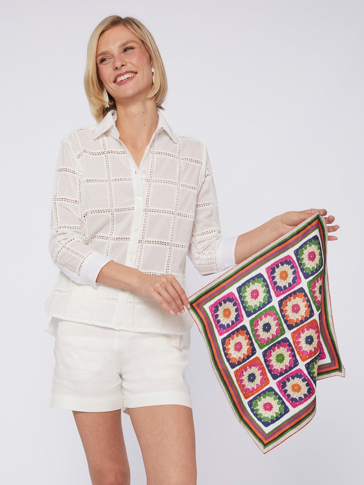 "Crochet" Silk Scarf - Lomie's