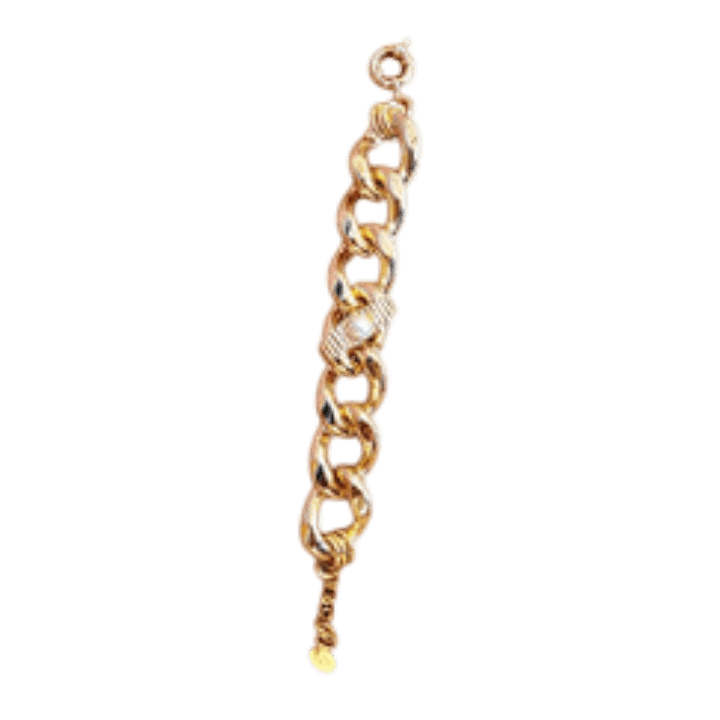 Gold Link Pearl Bracelet - Lomie's