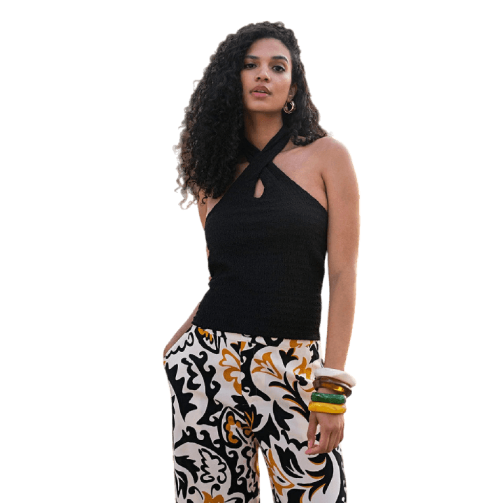 Heat Wave Halter Top - Black - Lomie's