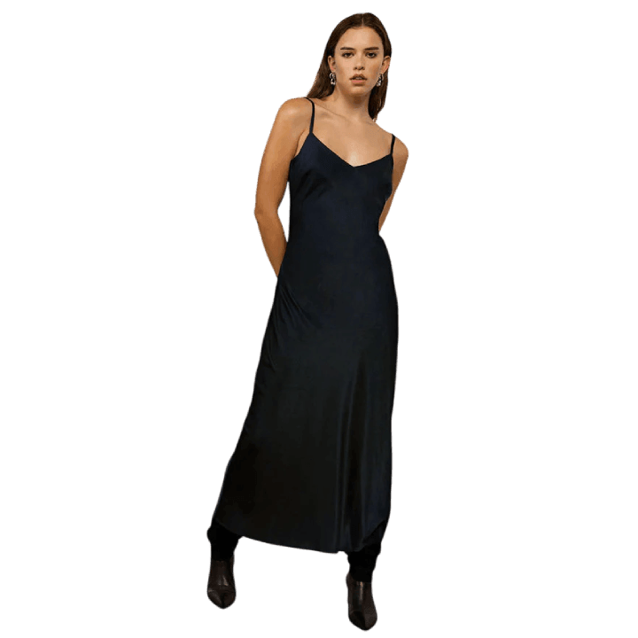 Slip Midi Dress - Navy Reflection - Lomie's