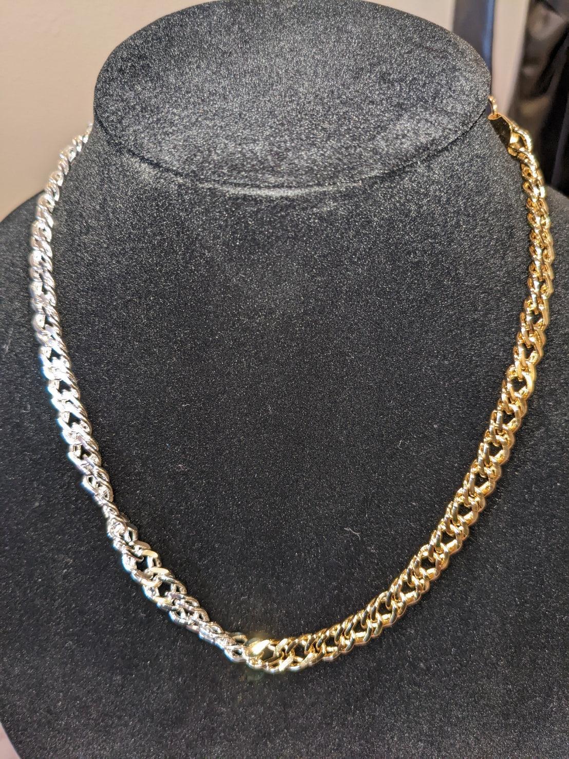 Kayla Two Tone Link Necklace - Lomie's