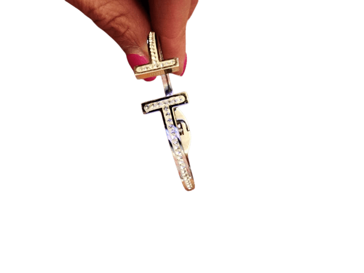 Hinged Cuff Bracelet with CZs - Lomie's