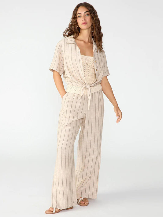 Side Slit WIde Leg - Artisan Stripe