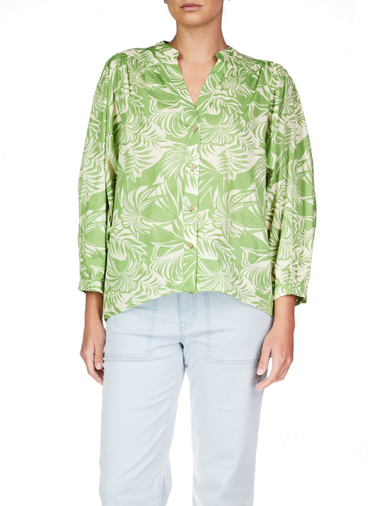 Flow with Me Blouse - Cool Palm