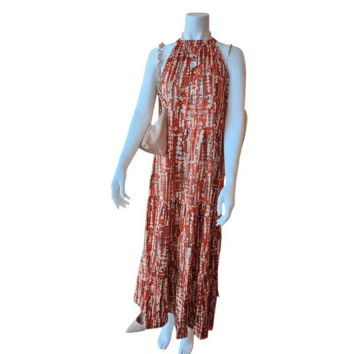 Halter Tiered Maxi Dress - Lomie's