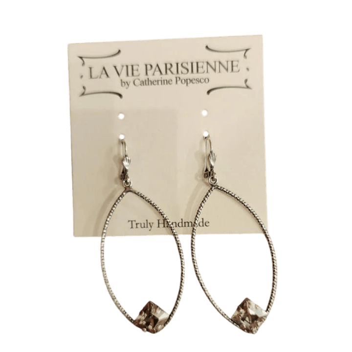 Marquis Hoop w/ Square Crystal - Lomie's