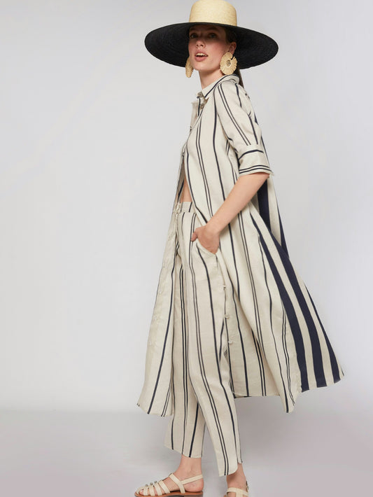 Elba Striped Linen Dress