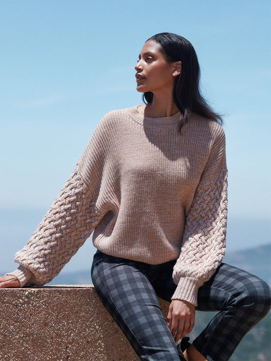 Cable Sleeve Sweater - Toasted Oats