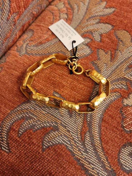 Gold Rectangle Link Bracelet